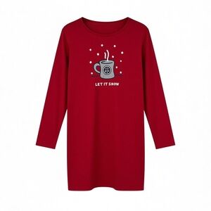 Life is Good Women’s Size Medium  “Let it Snow” Long Sleeve Night Gown shirt NWT